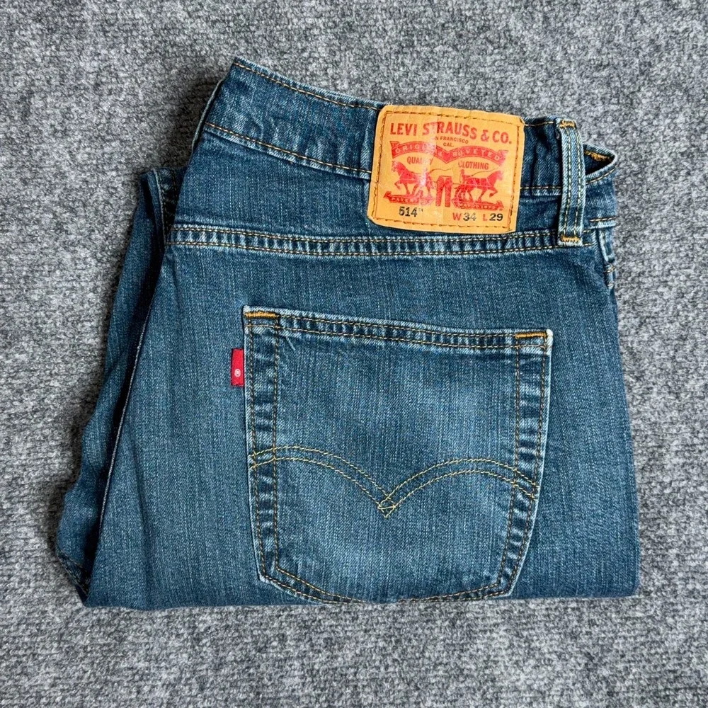 Levi's 514 Straight Leg Jeans Mens 34x29 Blue Light Wash Casual Regular Fit Dad